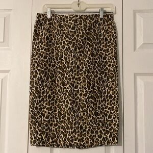 J Crew Leopard Print Skirt